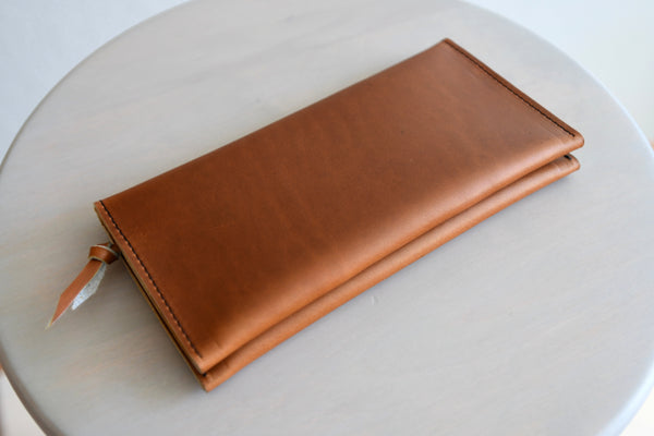 The Leather Phone Wallet in Aged Whiskey Horween Leather
