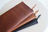 The Leather Phone Wallet in Deep Black Kodiak Leather