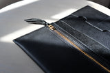 The Leather Phone Wallet in Deep Black Kodiak Leather