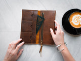 The Leather Phone Wallet in Rustic Red Kodiak Leather