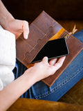 The Leather Phone Wallet in Rustic Red Kodiak Leather