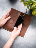 The Leather Phone Wallet in Rustic Red Kodiak Leather