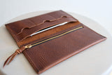 The Leather Phone Wallet in Rustic Red Kodiak Leather
