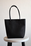 Leather Market Tote Bag in Deep Black Kodiak Leather