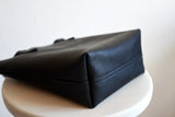 Leather Market Tote Bag in Deep Black Kodiak Leather