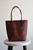 Leather Market Tote Bag in Deep Black Kodiak Leather
