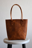 Leather Market Tote Bag in Deep Black Kodiak Leather