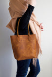 Leather Market Tote Bag in Wild Honey Kodiak Leather