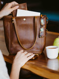 Leather Market Tote Bag in Wild Honey Kodiak Leather
