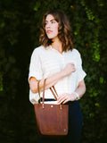 Leather Market Tote Bag in Wild Honey Kodiak Leather