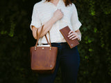 Leather Market Tote Bag in Wild Honey Kodiak Leather