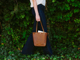 Leather Market Tote Bag in Wild Honey Kodiak Leather