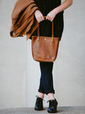 Leather Market Tote Bag in Wild Honey Kodiak Leather