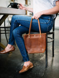 Leather Market Tote Bag in Wild Honey Kodiak Leather