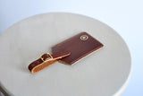 Leather Luggage Tag with Solid Brass Buckle